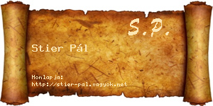 Stier Pál névjegykártya