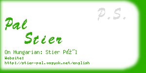 pal stier business card